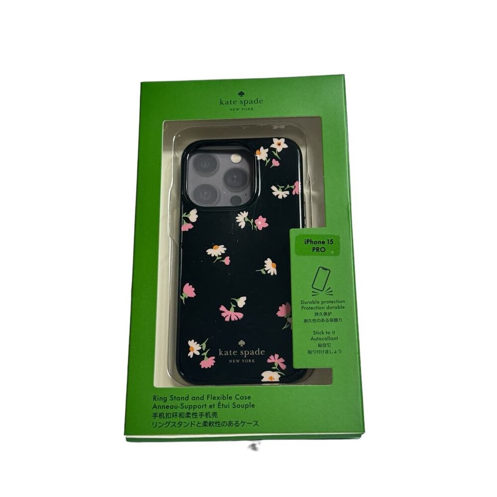 Kate Spade Floral Waltz  iPhone 15 Pro Case flower Black